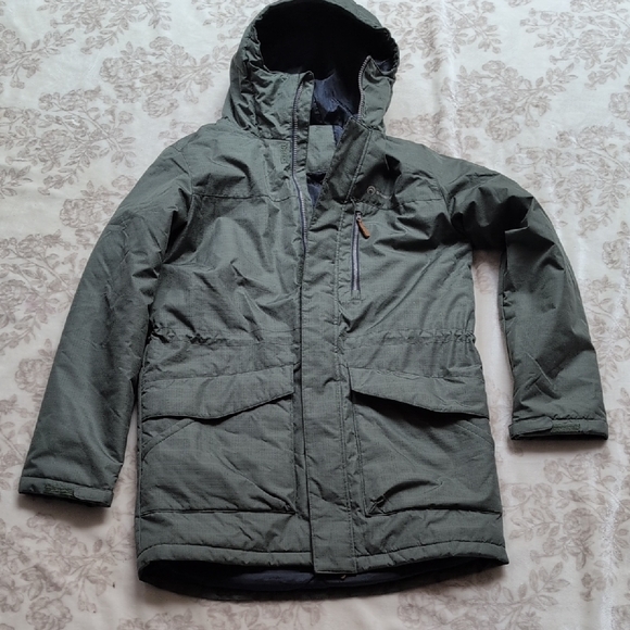 Dark Green Quilted Hooded Jacket